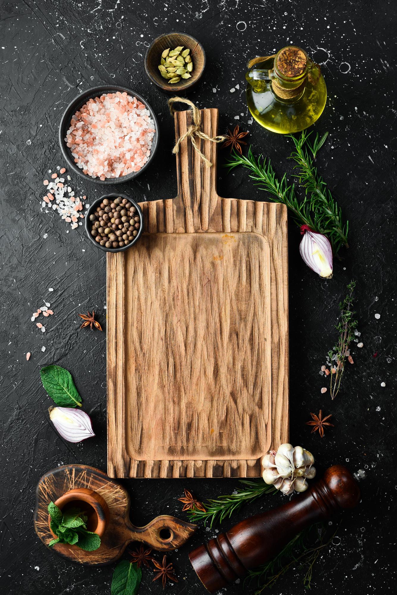 Menu sample on wooden board